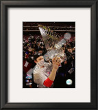 Chase Utley With World Series Trophy Framed Photographic Print