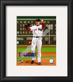 Jon Lester's 2008 No hitter Celebration; Vertical with Overlay Framed Photographic Print