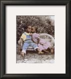 Boy and Girl on Beach Print by Nora Hernandez