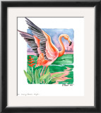 Flamingo Paradise Flight Art by Paul Brent
