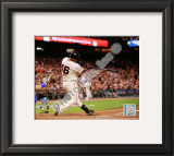 Edgar Renteria Game Two of the 2010 World Series Home Run Action Framed Photographic Print