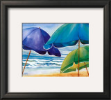 Seaside Umbrellas Prints by Kathleen Denis