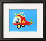 Dog in Helicopter Posters by Shelly Rasche