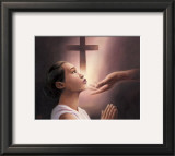 Girls Prayer Black Posters by T. C. Chiu