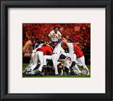 The Texas Rangers Celebrate winning the 2010 ALCS Framed Photographic Print