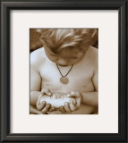 Little Boy with Love Rock Print by Laura Monahan