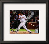 Edgar Renteria 3 Run home Run Game Five of the 2010 World Series Action Framed Photographic Print
