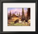 Bears on Log Prints by M. Caroselli