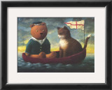 Teddy in a Boat Art by Mary Mackey