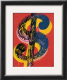Dollar Sign, c.1981 (black and yellow on red) Posters by Andy Warhol