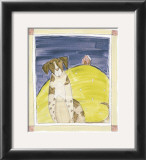 One Dog with House Poster by Heather Ramsey