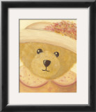 Bear with Peach Dress and Hat Prints by Alba Galan