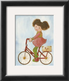 Girl on Red Bike Poster by Alba Galan