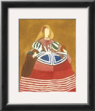 Women in Red and Blue Dress Prints by Pierre Vermont