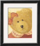 Bear with Orange Dress and Bow Print by Alba Galan
