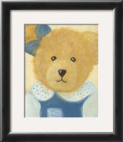 Bear with Blue Dress and Bow Prints by Alba Galan