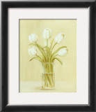 White Tulips in Square Vase Art by Cuca Garcia