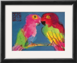 Two Parrots Art by Walasse Ting