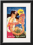 Hawaii via United Airlines Prints by Feher 