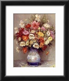 Dahlias dans Un Pot Bleu Poster by Marcel Dyf