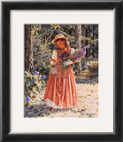 Girl Carrying Flowers Print by Melinda Byers