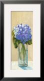 Purple Flowers in Blue Vase Poster by David Col