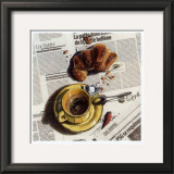 Cafe et Croissant Prints by Lionel Chiche-portiche