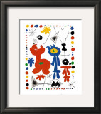 Personnage et Oiseaux Print by Joan Miró