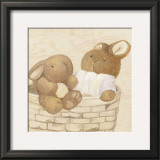 Bunnies in Basket Prints by Catherine Becquer