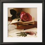 Rose sur Livres I Posters by Celine Sachs-jeantet