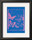 Vanishing Animals: Butterflies, c.1986 (Hot Pink on Blue) Póster por Andy Warhol