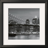 Downtown Manhattan and Brooklyn Bridge Poster by Torsten Hoffmann