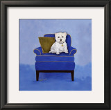 Westie on Blue Prints by Carol Dillon