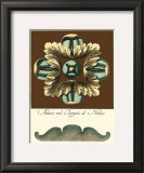 Aqua and Brown Rosette IV Art