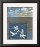 Three White Gulls I Prints by Tara Friel