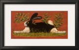 Red Folk Bunny Posters by Lisa Hilliker