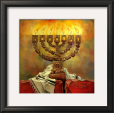 Menorah Print by Deborah Kotovsky