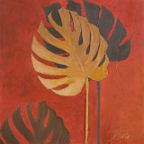 My Fashion Leaves on Red I Affiches par Patricia Quintero-Pinto
