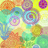 Circle Flowers II Prints by Rebecca Lyon