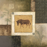 Zebra Woodcut Poster by Michael Marcon