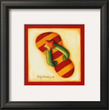 Red Flip Flop II Poster by Kathy Middlebrook