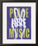 Peace, Love, Music Print by Erin Clark