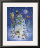 Snowman's Feathered Fun Prints by Donna Race