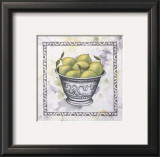 Silver Bowl with Limes Poster by Debra Lake