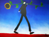 Man with Sunflower Posters by Mackenzie Thorpe