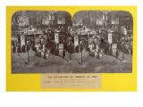 The Carnival of 1863 in Paris, the Fat Ox Float Leaving the Slaughterhouse, Stereoscopic View, 1863 Lámina giclée por French School