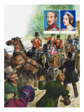 On 10 June, 1840, a Man Discharged Two Pistols at Queen Victoria, as She Rode in Her Open Carriage reproduction procédé giclée par Clive Uptton
