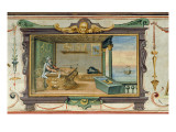 Flavio Gioia of Amalfi, Inventor of the Compass, Stanza Della Mattematica, 1587-1609 Giclee Print by Giulio Parigi
