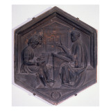 Grammar, Hexagonal Decorative Tile from a Series Depicting the Seven Liberal Arts Giclee Print by Andrea Pisano