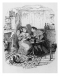 Mr Bumble and Mrs Corney Taking Tea, from 'The Adventures of Oliver Twist' by Charles Dickens reproduction procédé giclée par George Cruikshank